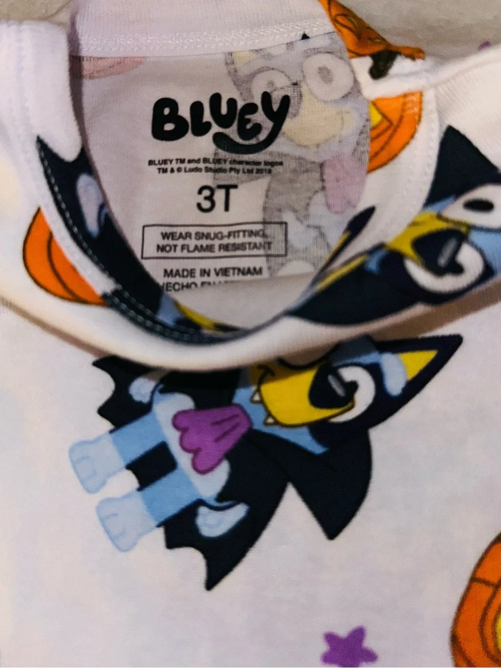 Halloween Bat & Pumpkin Kids Pajama Set - White